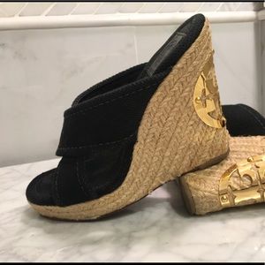TORI BURCH ESPADRILLES-BLACK 6.5-LIKE NEW